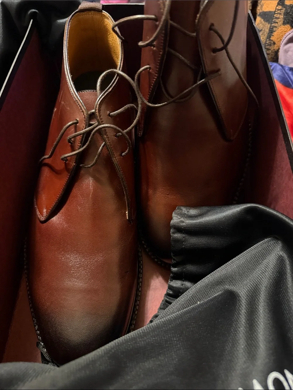 Beckett Simonon Burgundy Leather Chukka Boots